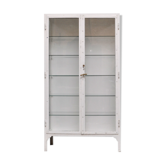 Armoire médicale vintage en fer 1940s