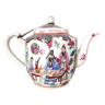 Chinese porcelain teapot flower characters