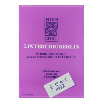 Original Vintage 1970s Interchic Berlin Fashion Fair Poster