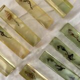 Set of 9 vintage resin knife holders including shell and seahorse