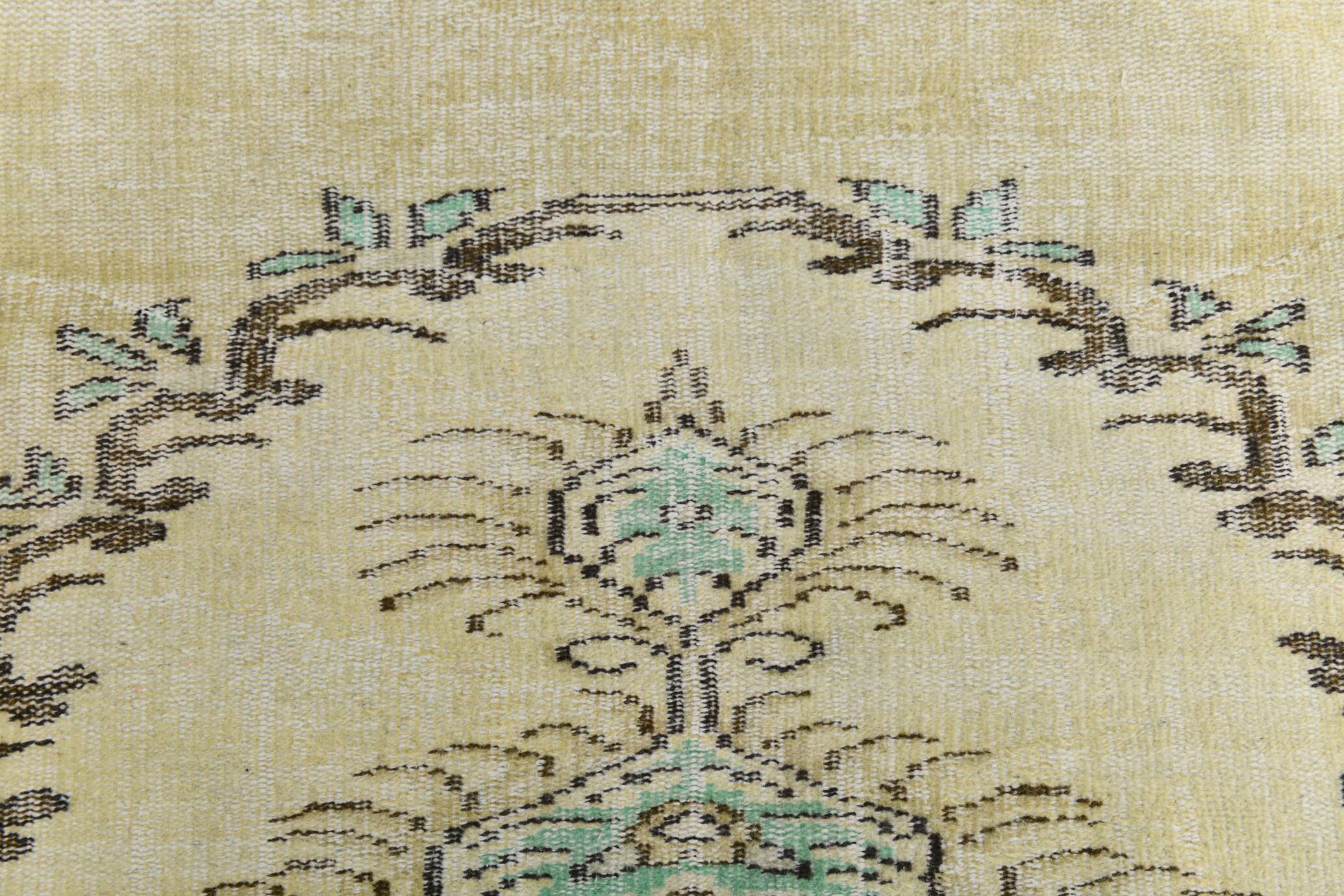 Tapis persan oriental vert clair et jaune 5x8, 165x238 cm