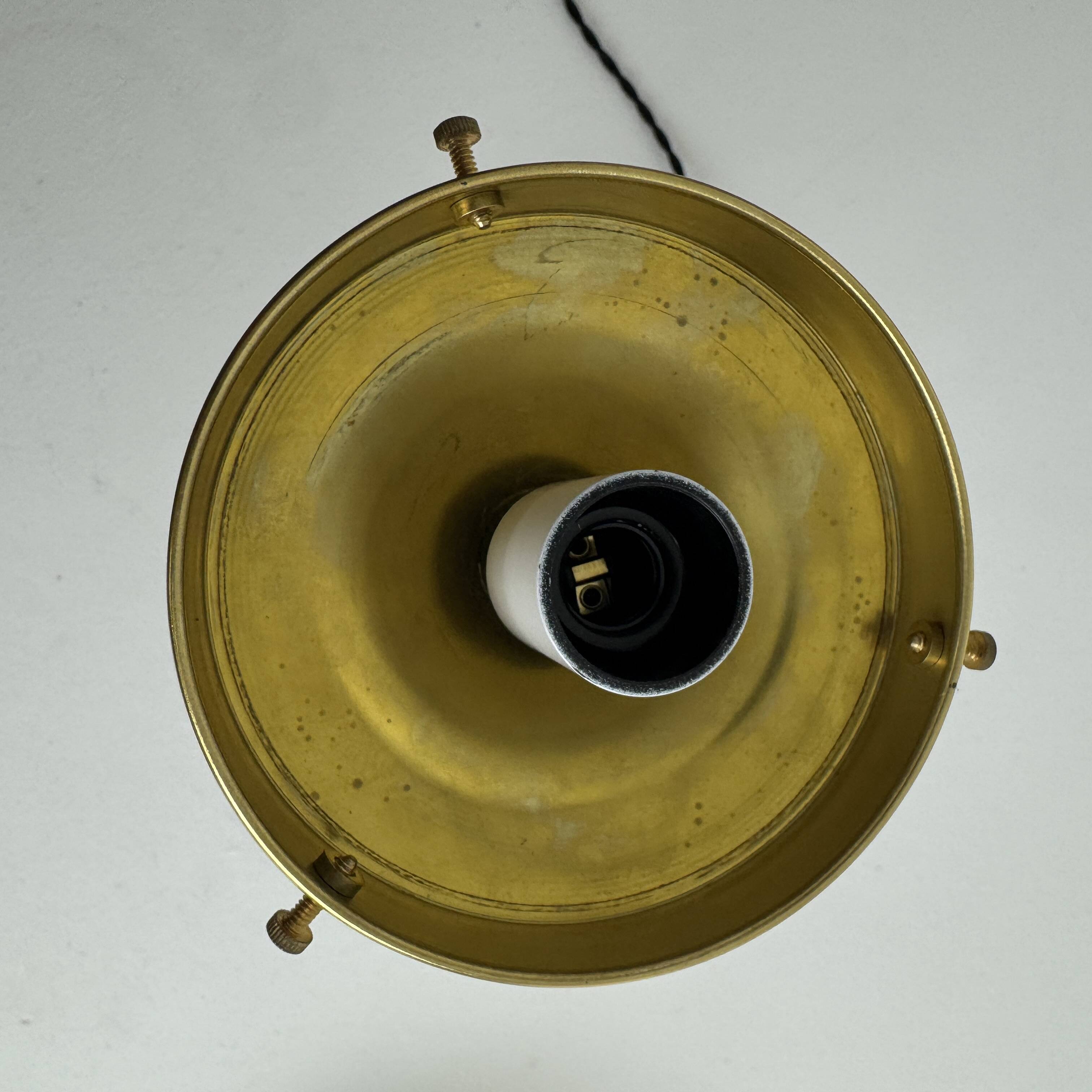 Ancienne lampe a poser laiton & verre vintage