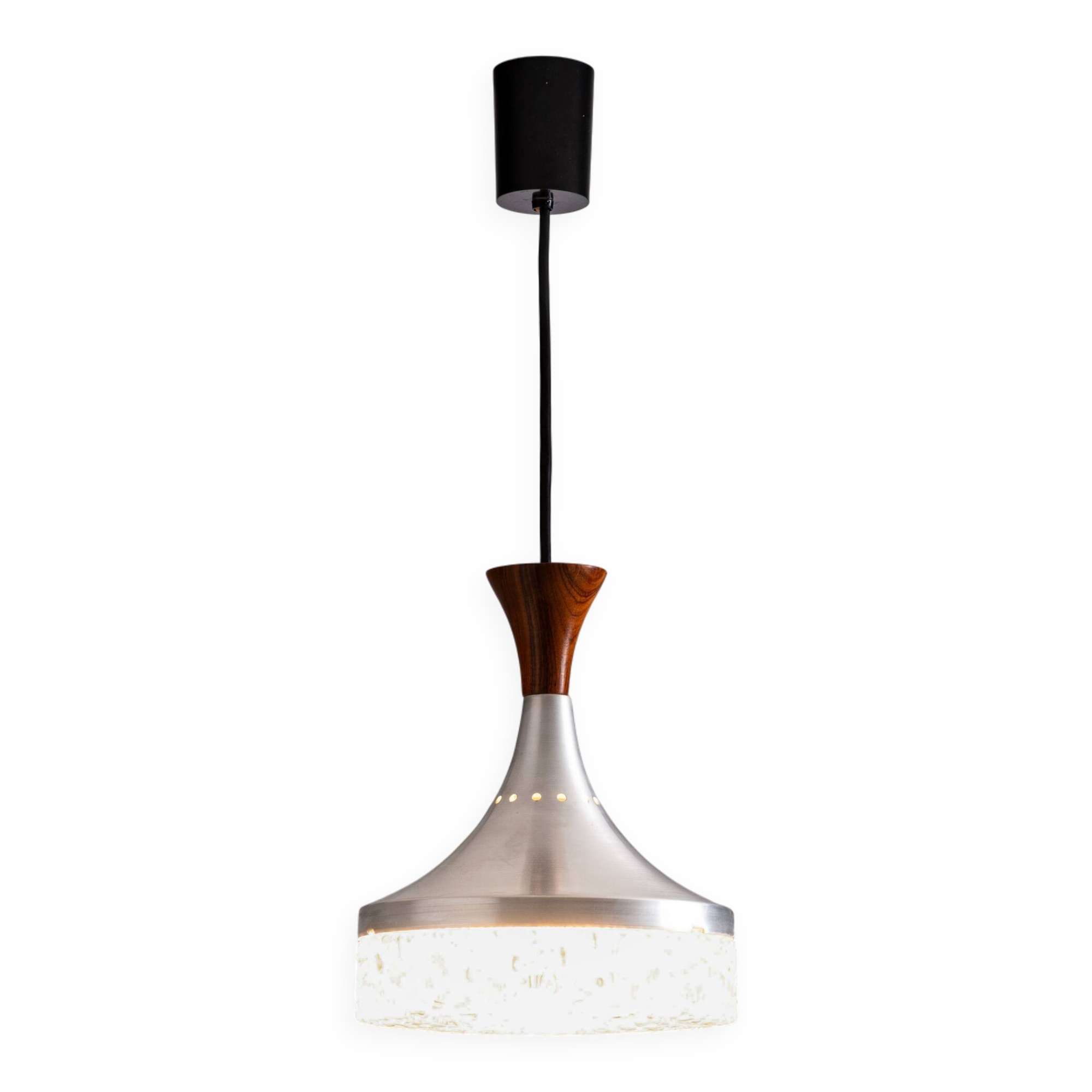 Sölken Leuchten pendant in aluminium and wood