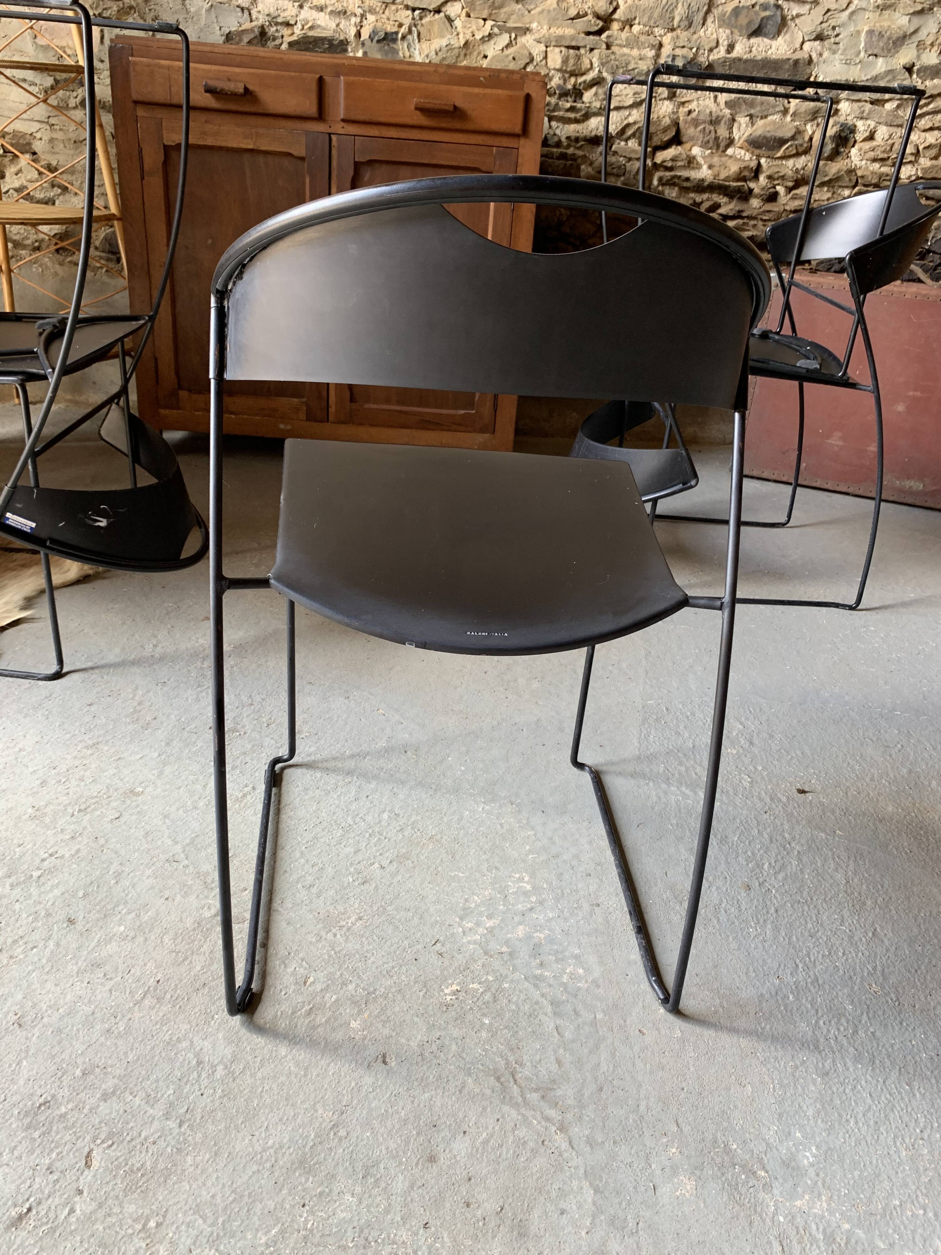 6 Baleri chairs, model Juliette - 1987 - Italy