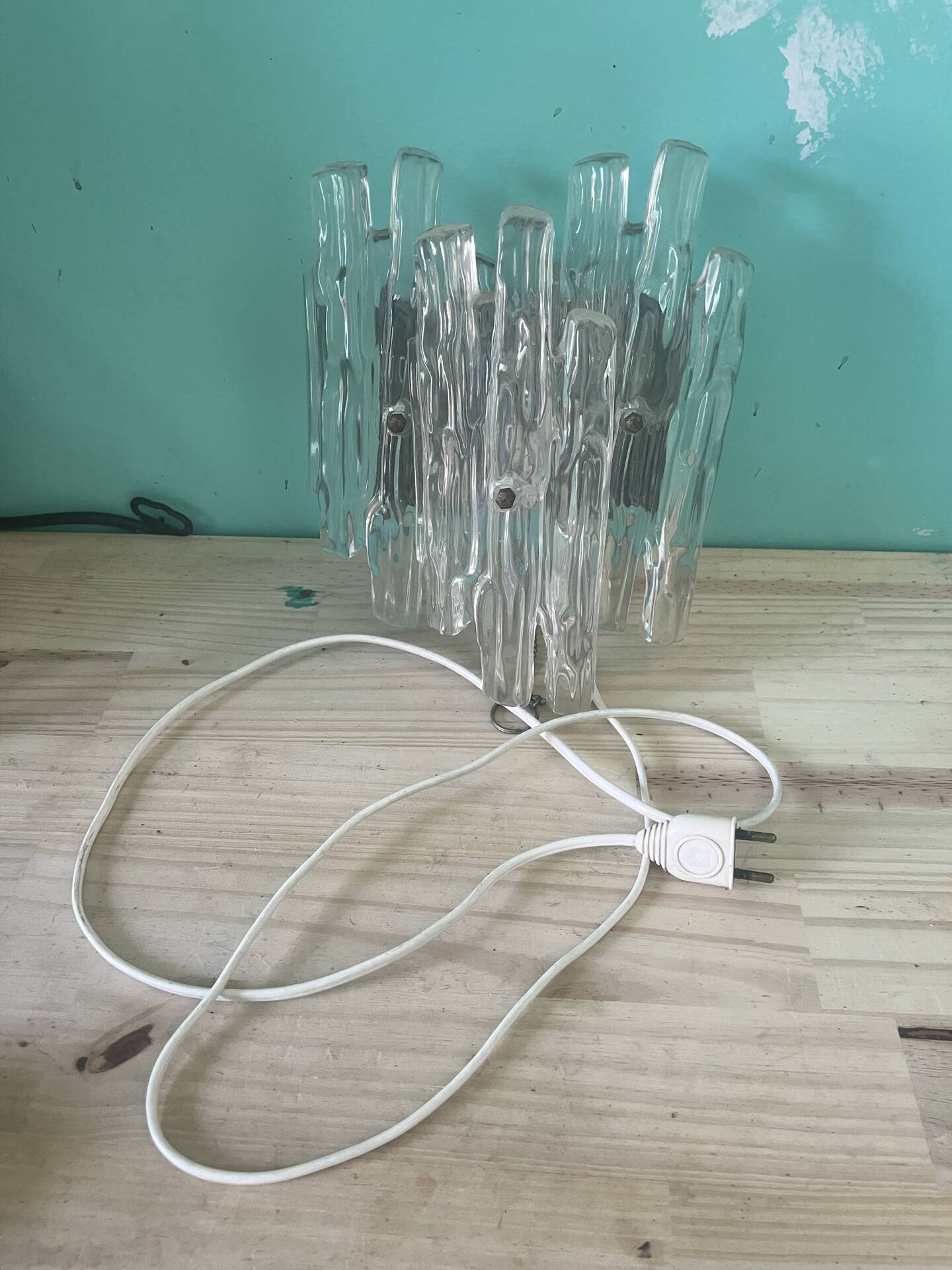 Brutalist style lucite wall light by Kalmar