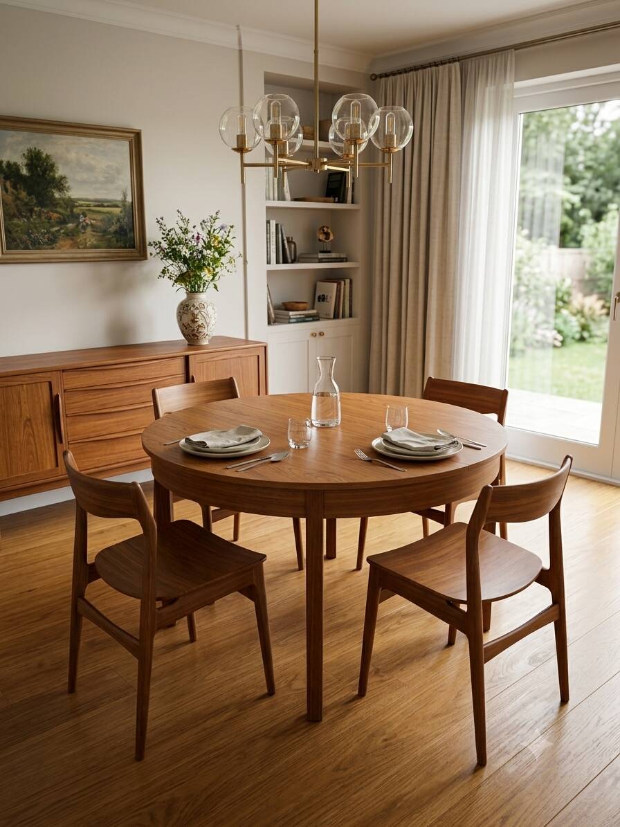 Table scandinave extensible en chêne des années 60