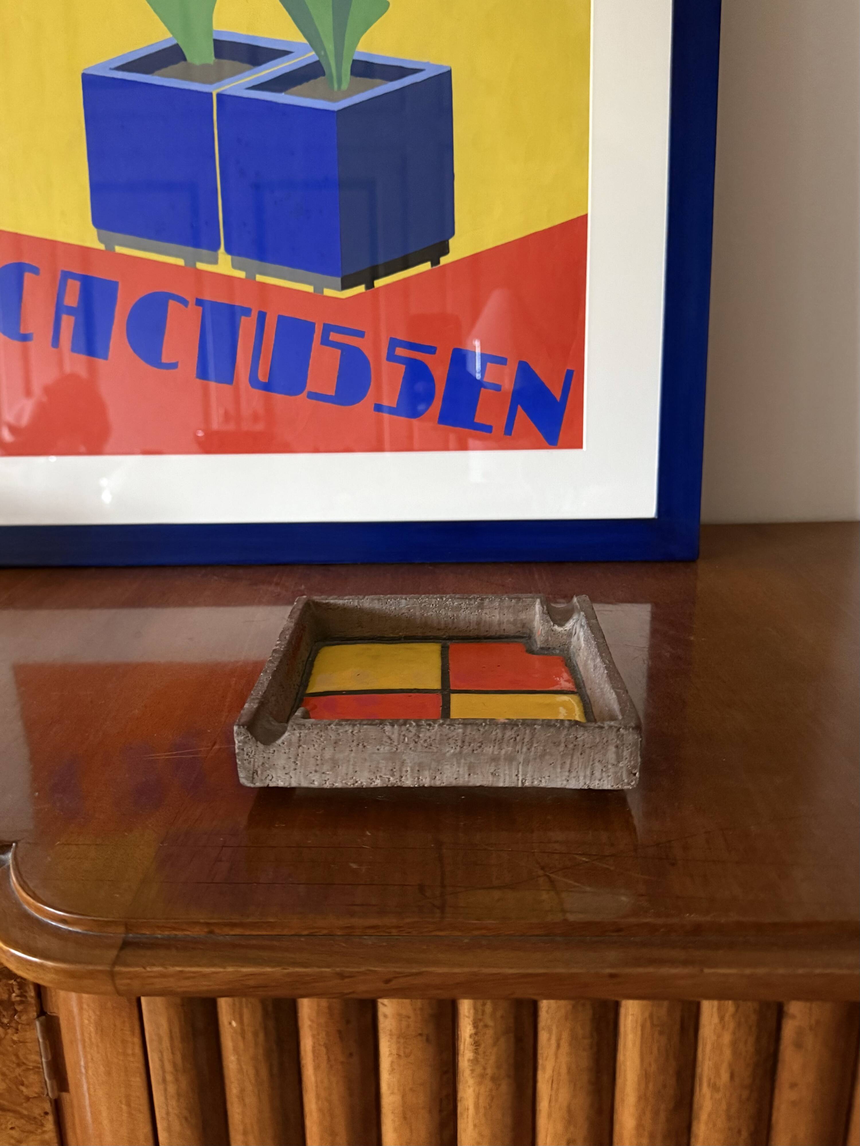 Mid-century space age ceramic ashtray, Aldo Londi Bitossi Italy 1970s