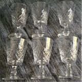 Set of 6 wine glasses cristallerie lorraine
