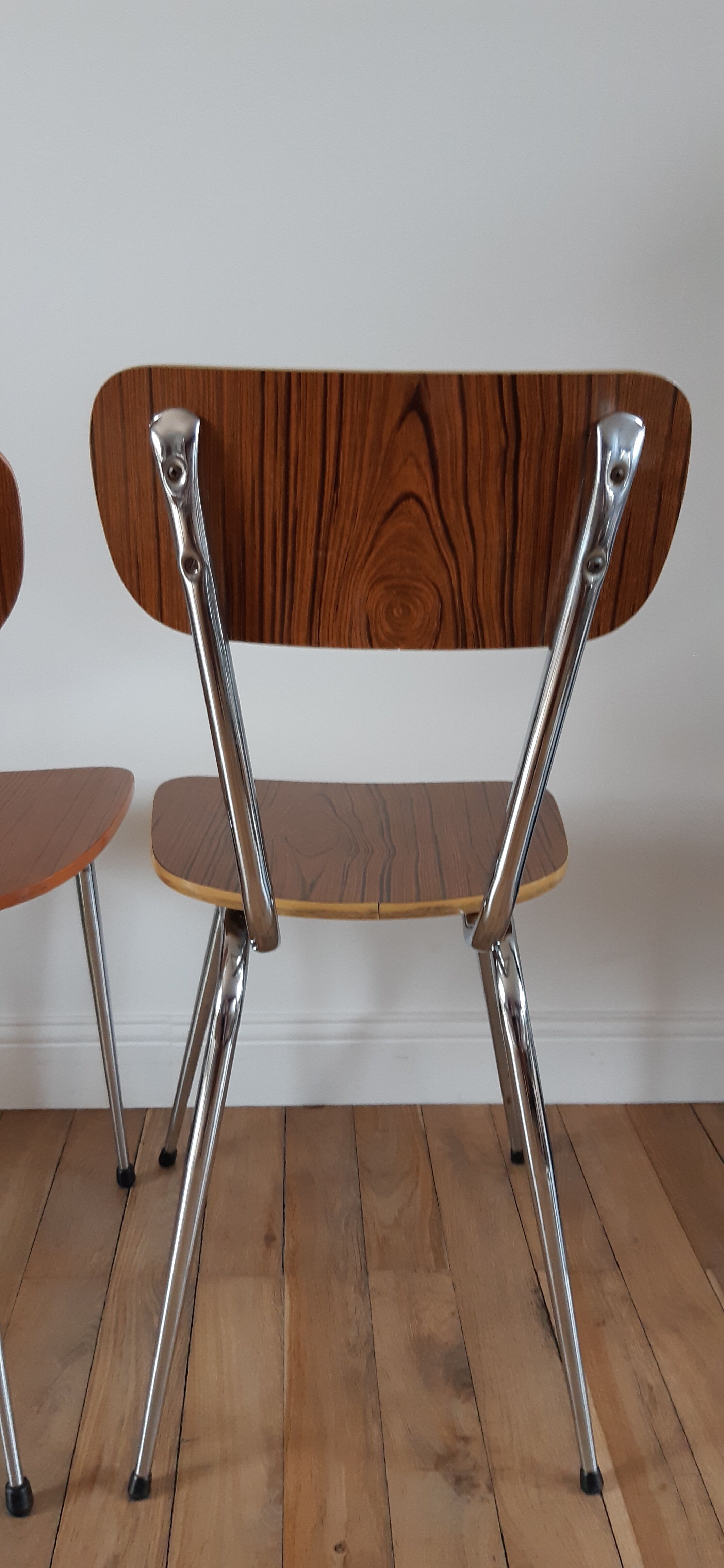 Duo de chaises en formica années 70