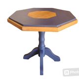 Table basse en bois octogonale, pied central