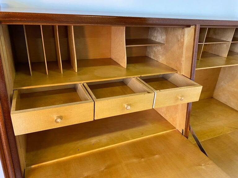 Italian Mahogany Secretaire Cabinet, 1950s