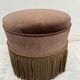 Pouf velours vintage avec frange