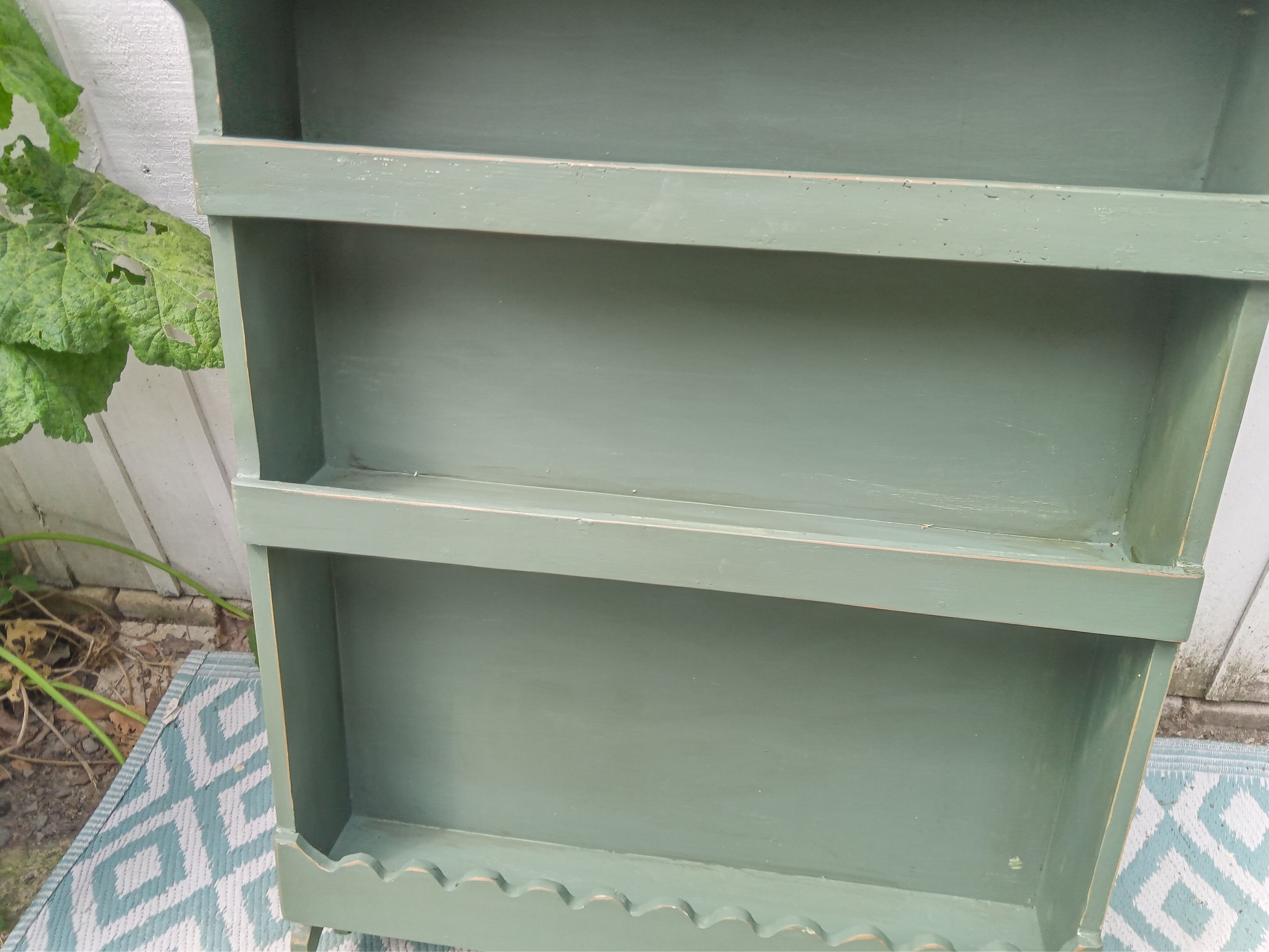 Patinated wooden shelf