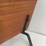 Black lacquered wood and metal magazine rack France 1950