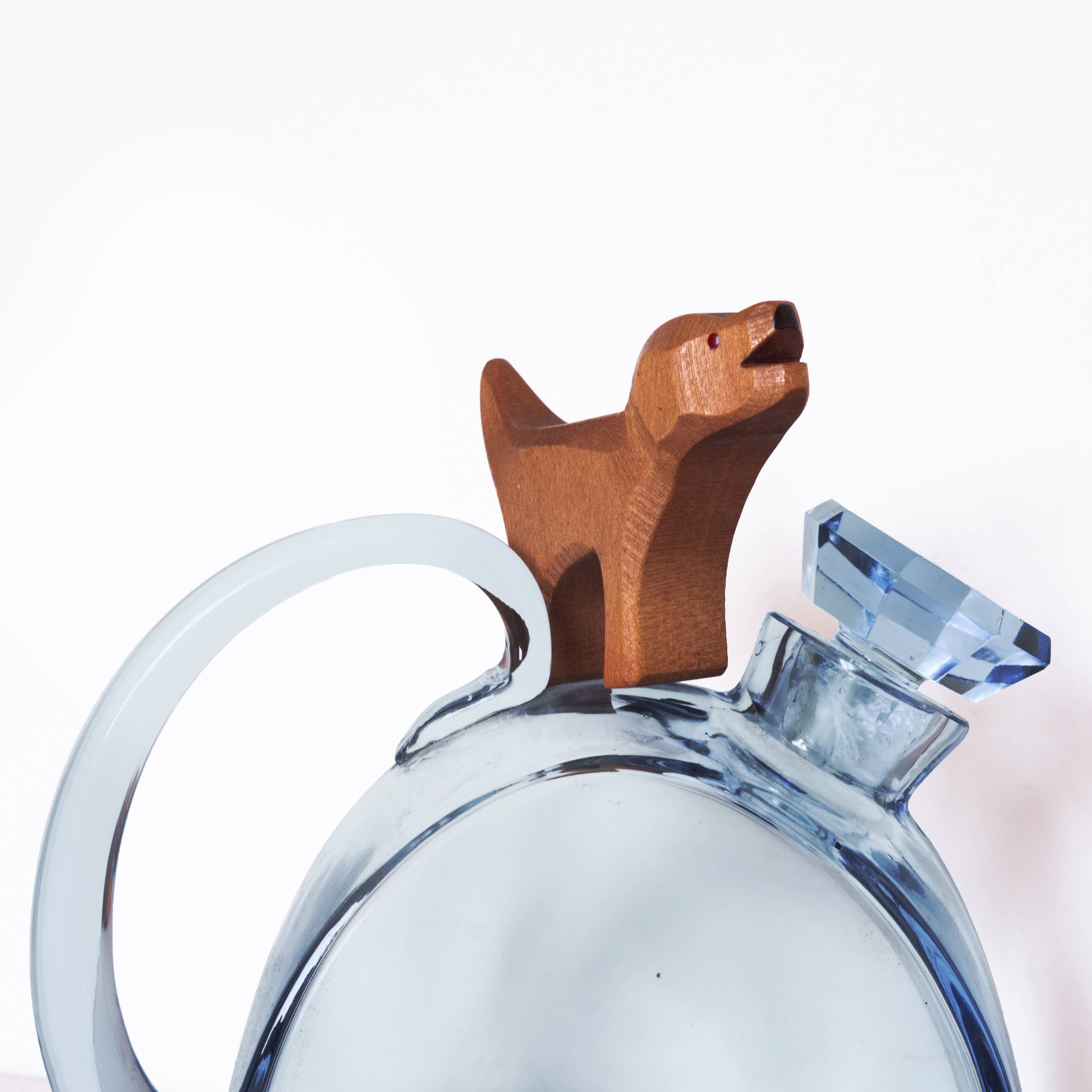 Blue art deco decan decanter