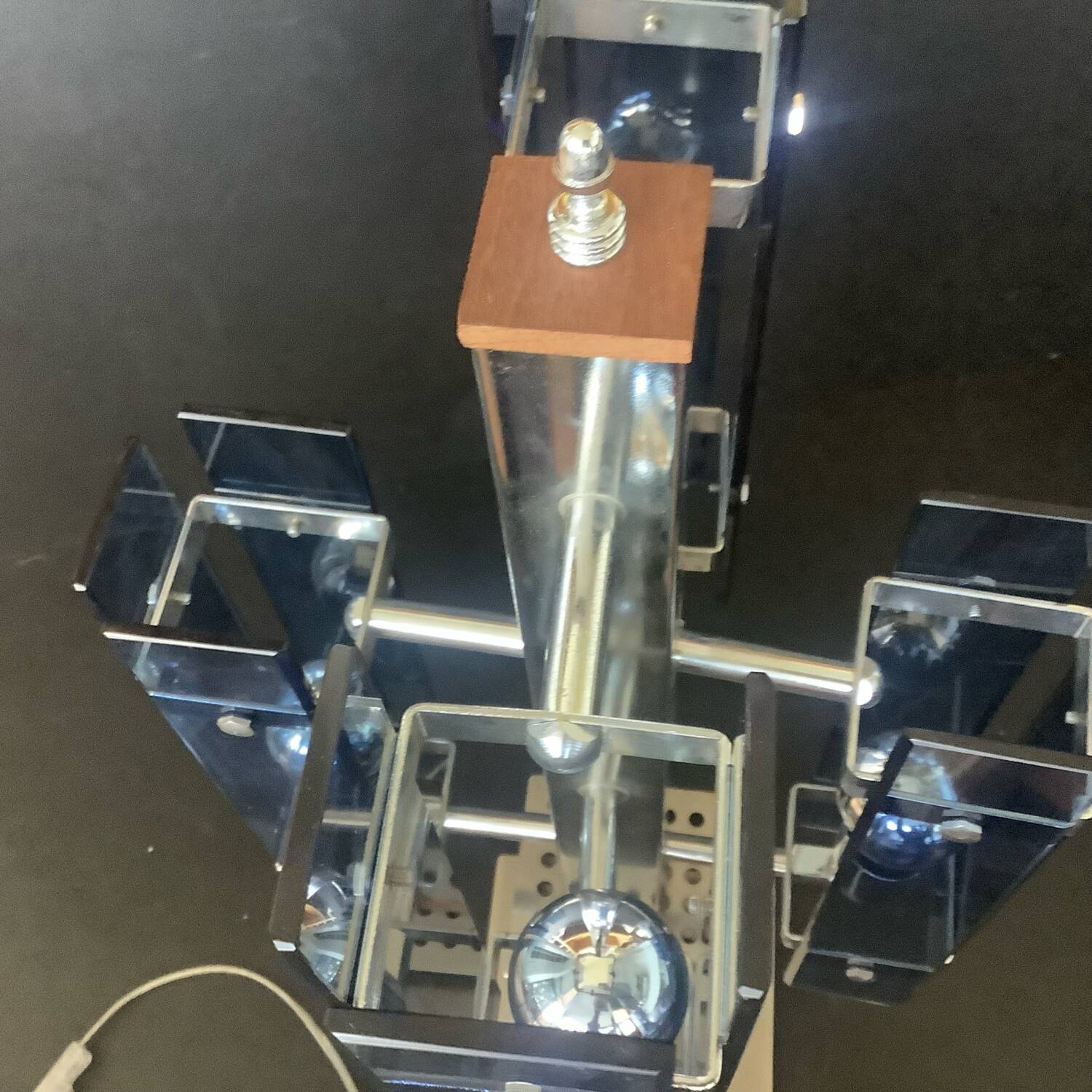 Veca Fontana Arte Italy Blue Vintage 70s Chandelier Transformed Lamp