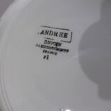 Vintage salad bowl on pedestal Digoin Sarreguemines model Andree