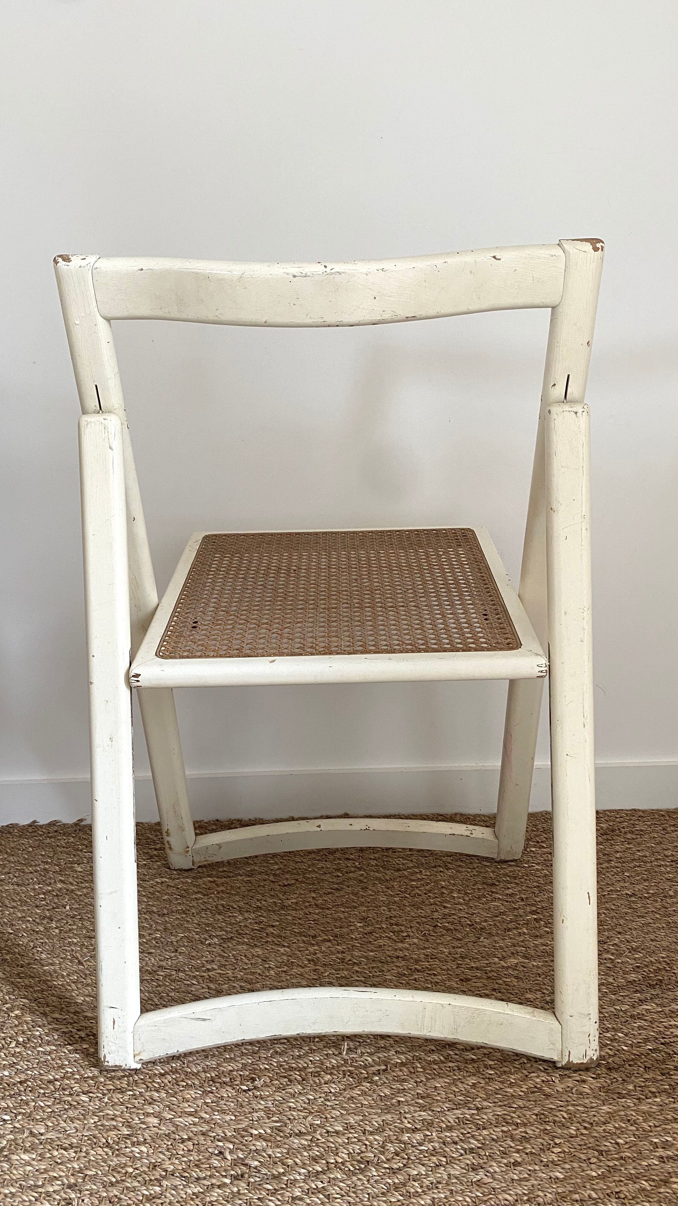 Vintage caned folding chair