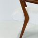 Italian mid-century lounge chair in cherry wood with white bouclé