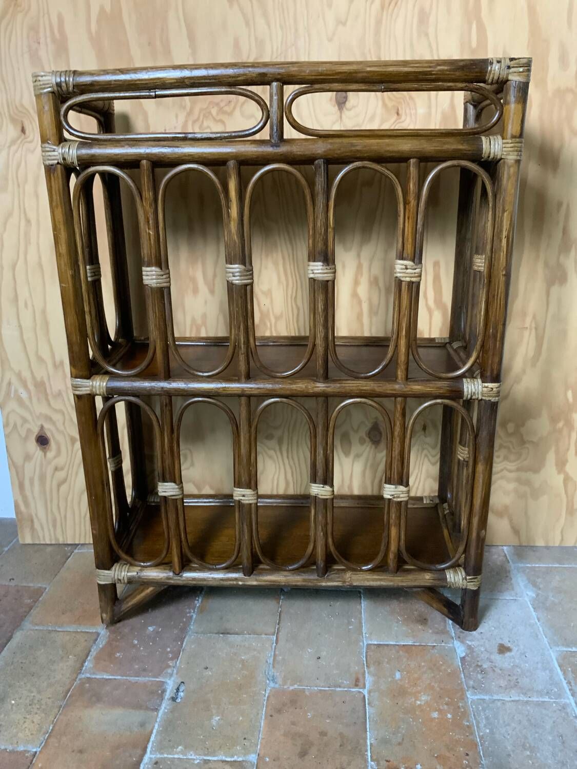 Rattan shelf