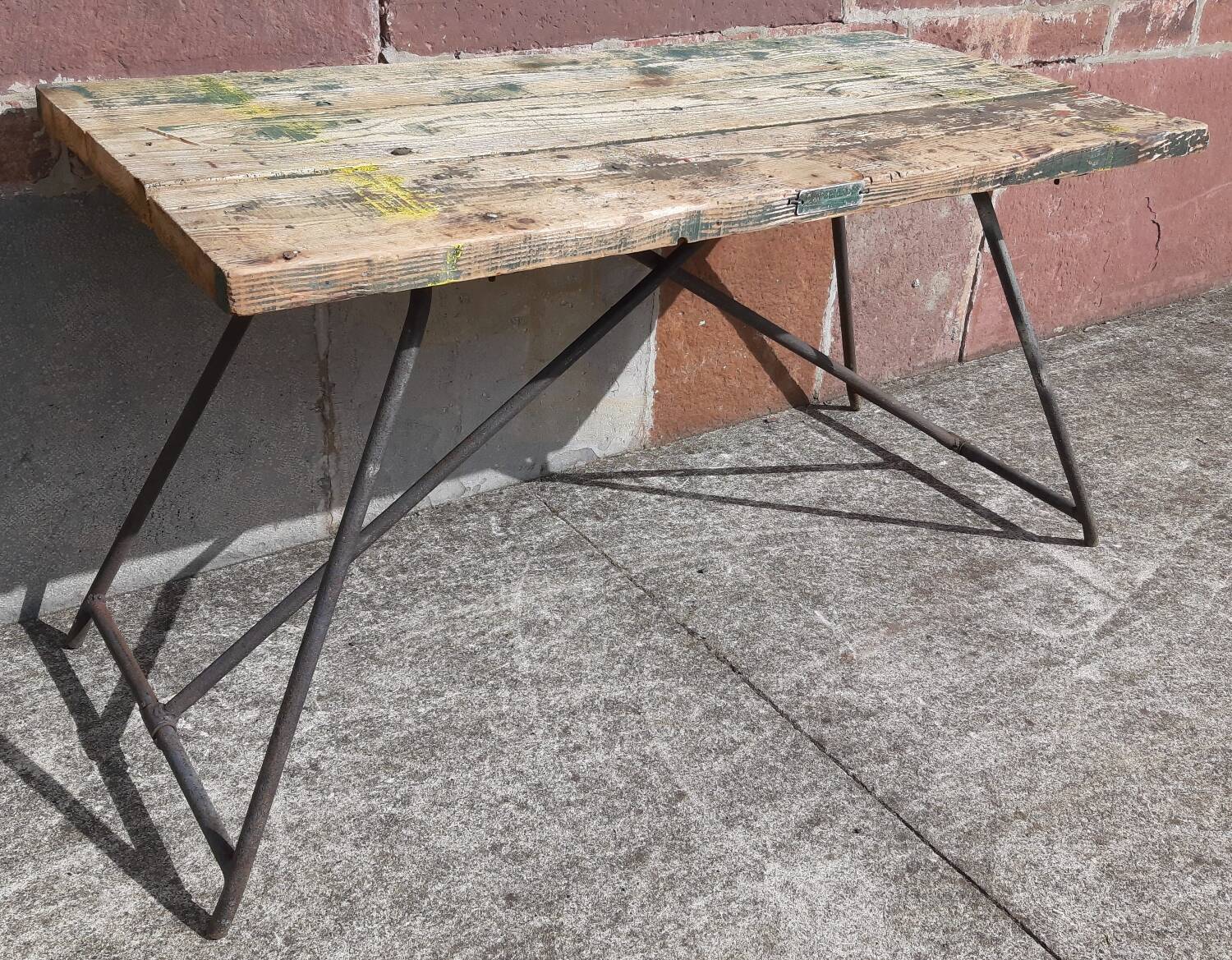 Folding workshop table