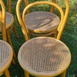 Set of 6 caned bistro chairs