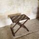 Tabouret pliant vintage à pieds torsadés