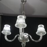 Luxury Art Decò Barovier e Toso Chandelier, Murano "Bubble" Glass, 1950s