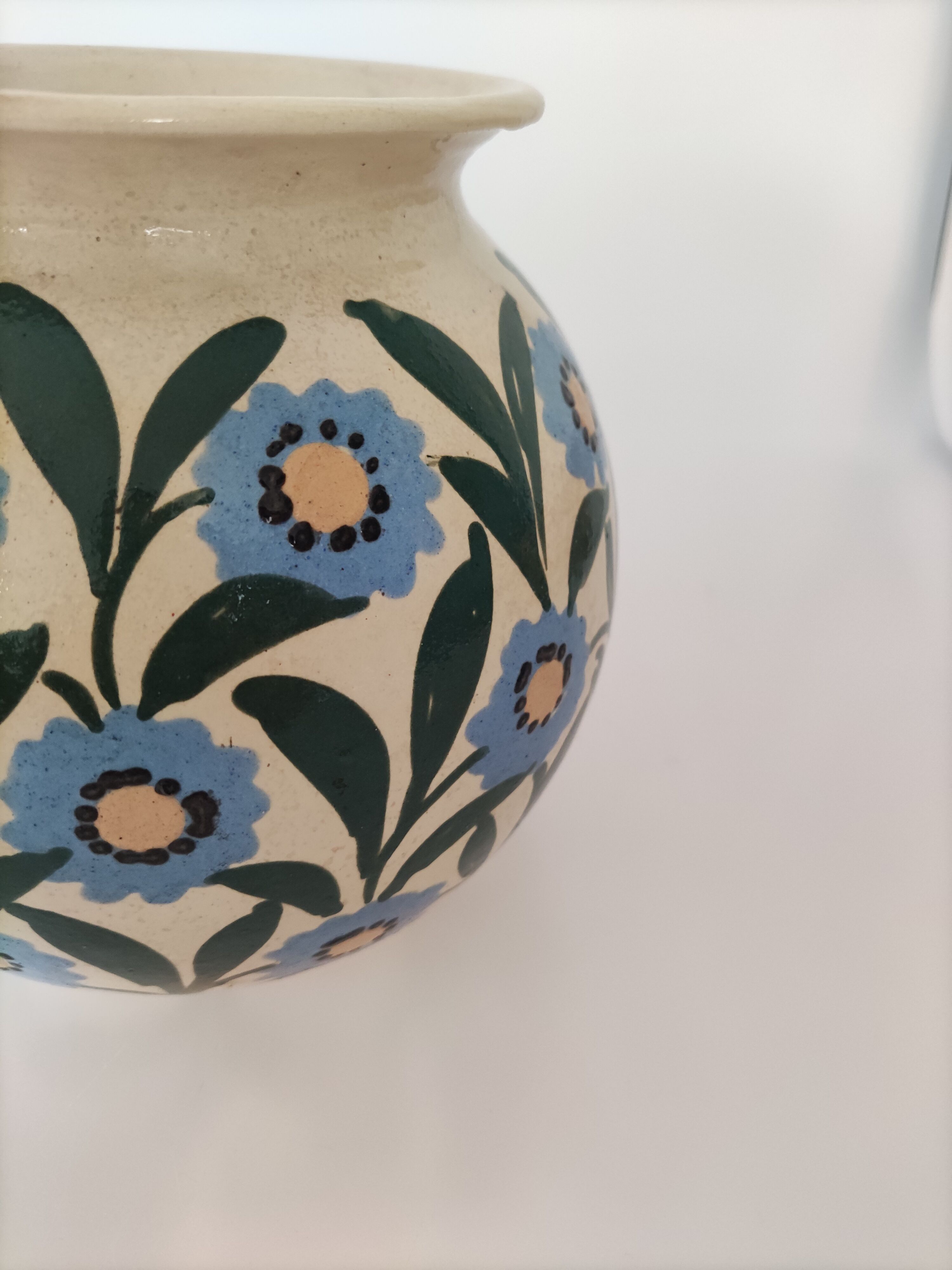 Ceramic vase ball signed elchinger