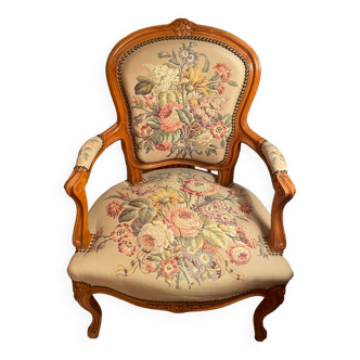 Paire de fauteuils bergère style Louis XV