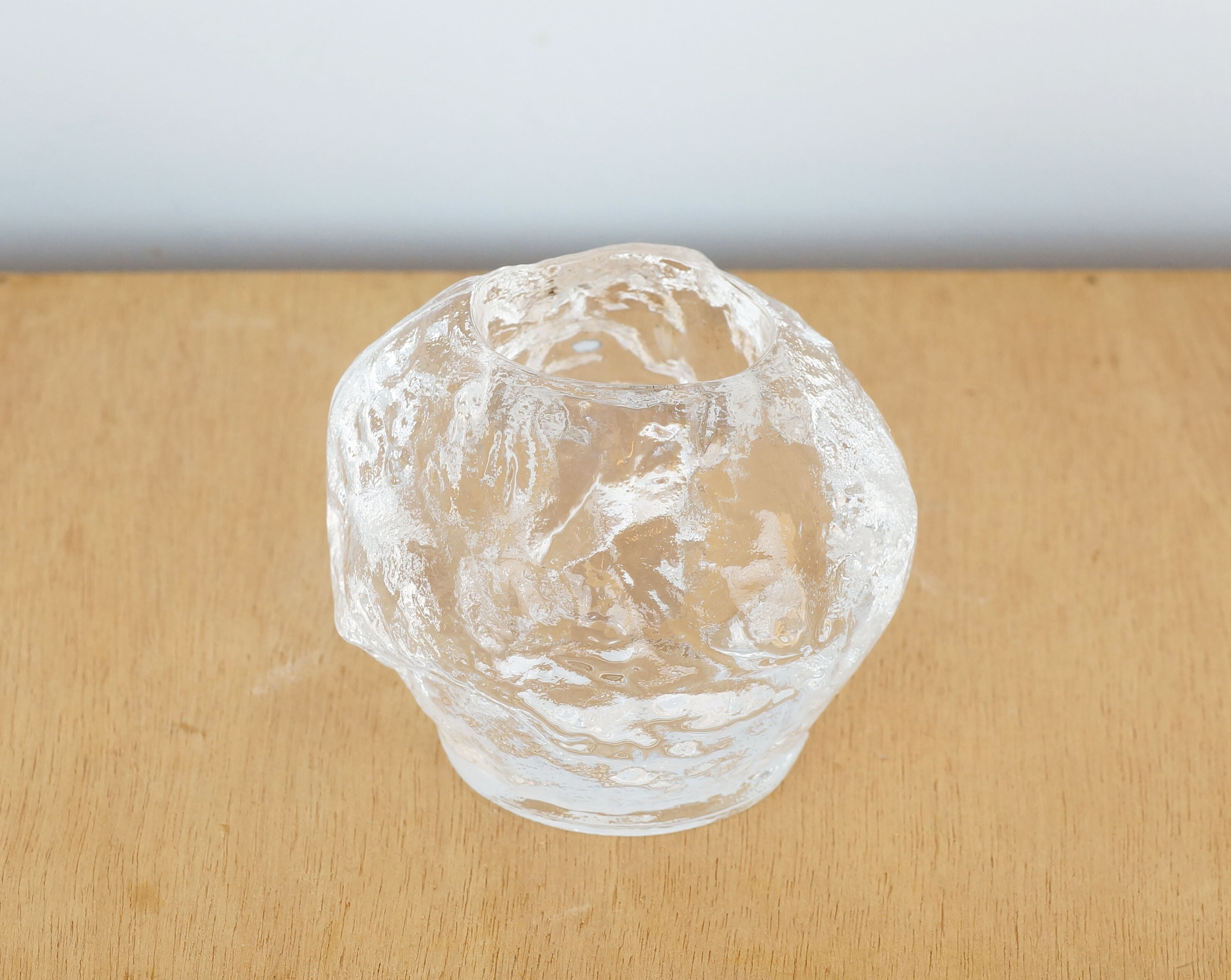 Moulded glass candle holder