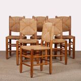 Set of 6 chairs, model Bauche no. 19, by Charlotte Perriand, 1950