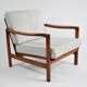 Fauteuil scandinave restauré des années 60, icône polonaise