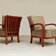 Pair of Krasna Jizba Art Deco solid wood armchairs
