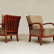 Paire de fauteuils Krasna Jizba Art déco bois massif