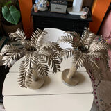 Pair of palm candle holders
