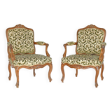 Pair of Louis XV style cabriolet armchairs