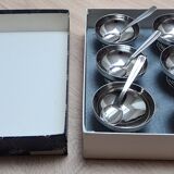 Ensemble de 6 coupes à glace et petites cuillères