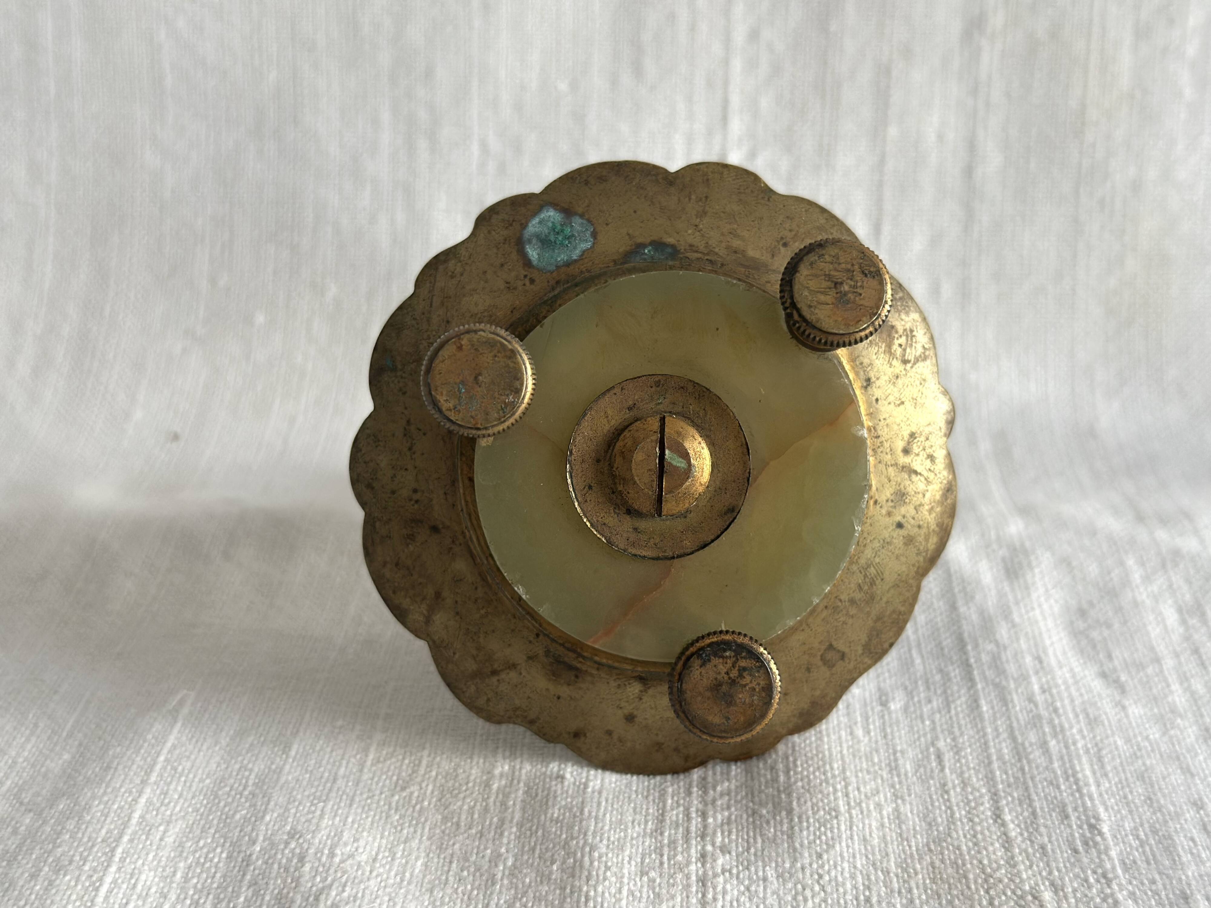 Bougeoir et porte allumettes en bronze et émaux cloisonnés XIXe
