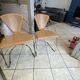 Set of 4 Linda armchairs by Arrben in camel leather with a chrome frame.