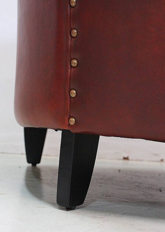 Pair of Small Club Armchairs in Sheepskin - Reproduction