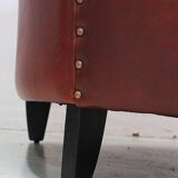Pair of Small Club Armchairs in Sheepskin - Reproduction
