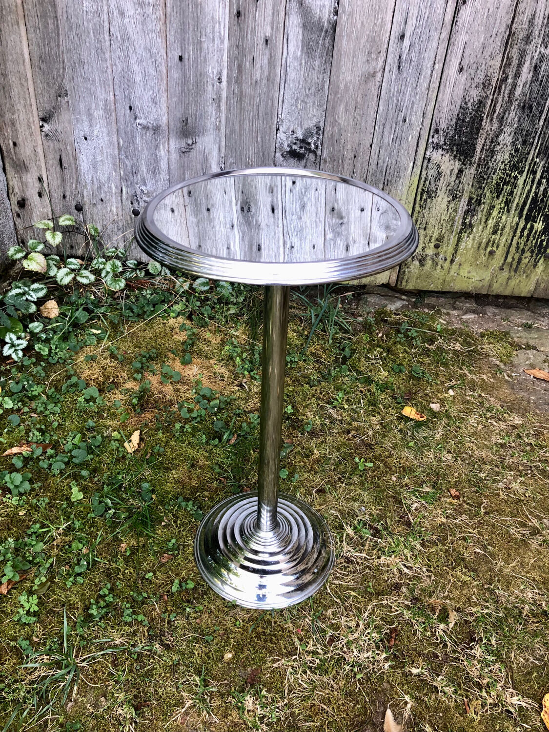 Art deco metal pedestal table