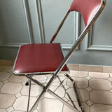 4 vintage folding chairs in chrome