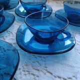 6 blue vereco cups and sub-cups