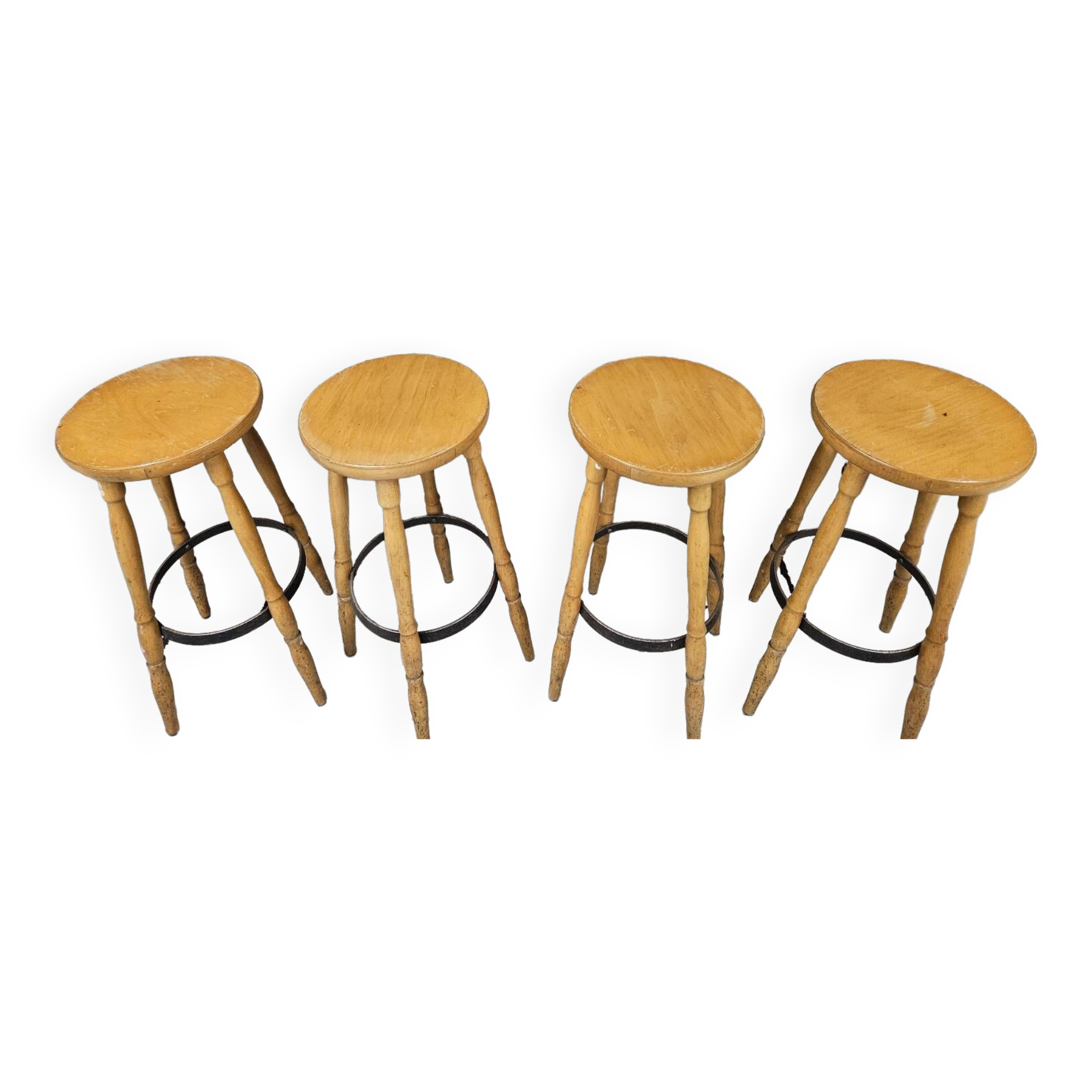 Set of 4 vintage bar stools 1970"