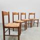 Chaises de salle à manger rustiques en jonc de mer vintage 'Wabi Sabi'