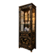 Vitrine chinoise vintage avec miroir, décor fleurs et oiseaux