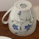 Superb cup and saucer with blue flowers, Limoges porcelain, monkey