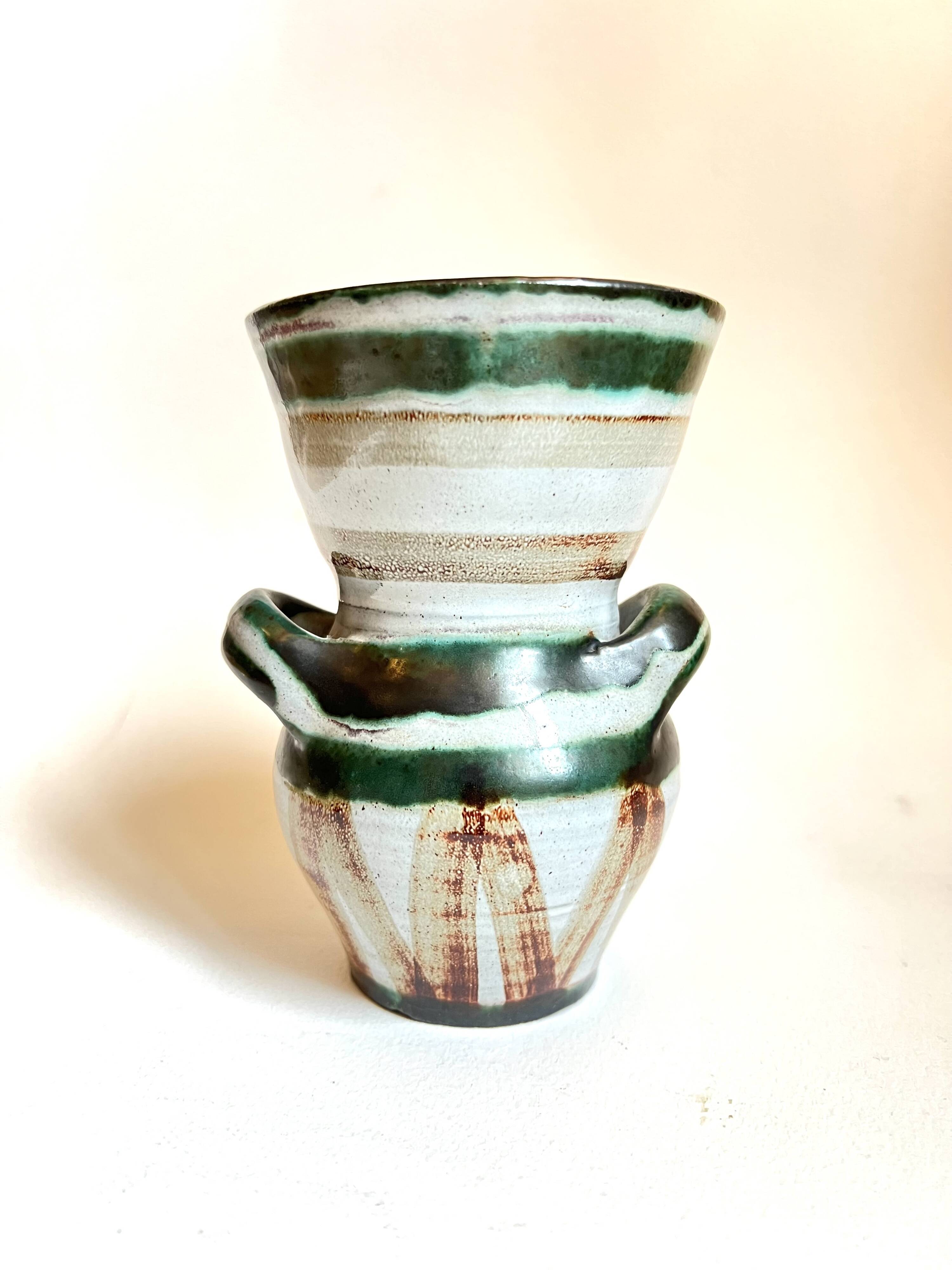 Robert Picault, Eared vase circa 1960. Vallauris